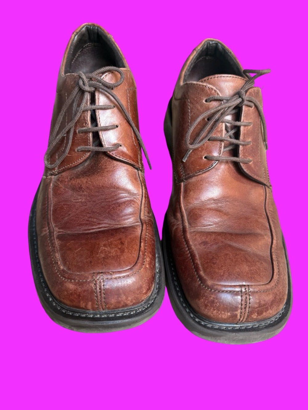 Kenneth Cole Brown Leather Lace-Up Oxfords Men’s Size 10